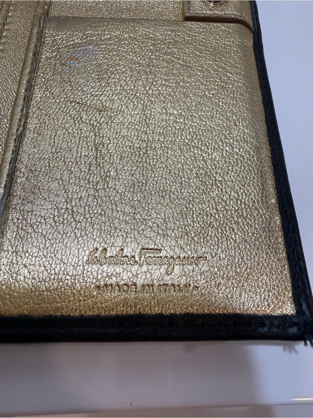 Salvatore Ferragamo Black Bow Studded Wallet